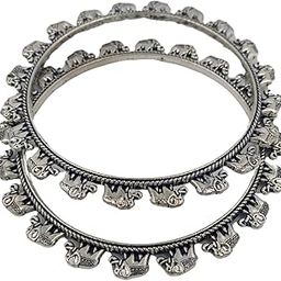 Beautiful Oxidise Elephant Kada Adjustabl (Pack Of 2) (Size 2.6 inch)-picture-16