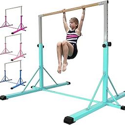 FC FUNCHEER Gymnastics bar,5FT/6FT Horizontal Bars, Adjutable Gymnastic Bar for Kids Ages 5-20, 35.4" to 59"/45" to 71", Weight Limit 500 LBS,Home Gym Equipment-33