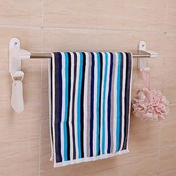 CLAPONE Towel Holder Self Adhesive Bathroom Towel Bar- Stainless Steel Bath Wall Shelf Rack Hanging Towel Stick On Sticky Hanger Contemporary Style, NO Drilling, (Single Rod)-image-64