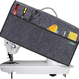 FREDDO Sewing Machine Cover with Storage Pockets, Stitching Machine Silai Machine Compatible with Most Standard Singer Juki Jack Usha Brother Tailoring silaaee Machines (Color Black)-20