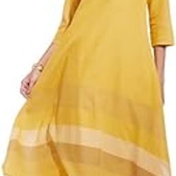 Cotton Stripe Play Asymmetrical Kurta Set - Yellow-image-9