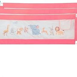 Xyronis Multipurpose Baby Bed Rail Guard for Kids | Foldable Safety Bed Fence with Animal Print | Tear-Free Mesh | Suitable for All Bed Sizes Pink (Pack of 3)-image-88
