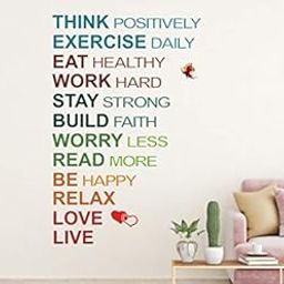 Heaven Decors Family Love, Live and Think Quote Wall Sticker for Living Room (Ideal Size on Wall: 51 cm x 80 cm),Multicolour-image-8