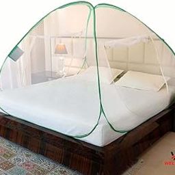 WELLBERG Pop Up Bed Mosquito Net with Bottom, Folding Design Breathable high Density mesh for Indoor and Outdoor,Portable and Washable Mosquito Net (King Green)-15