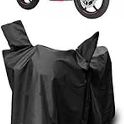 MADAFIYA Full Bike Body Cover for Bajaj Pulsar 150 UV Protection & Dustproof Scratch Proof | Fully Covered Two Wheeler Accurately | with Mirror Pocket -Black-image-46