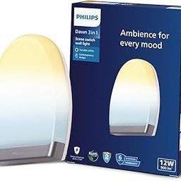 PHILIPS 12W 3 Colours in 1 Decorative Wall Light | Dawn Silver Scene Switch Wall Light for Decoration | Colour : Tunable White, Pack of 1-picture-23