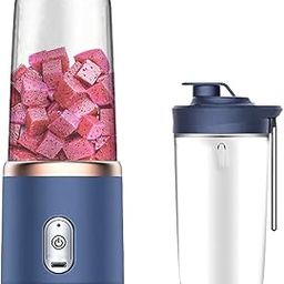 Portable Blender,USB Rechargeable Mini Personal Blender for Shakes and Smoothies,Electric Fruit Veggie Juicer with 2pcs Travel Juicer Cup，Blue-picture-16