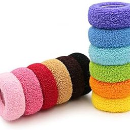 RECTYO GALLERY Thick Cloth Hair Elastics Hair Bands 5cm Width Ponytail Holders Hair Scrunchies for Women Girls Nonslip 12-Pack-19