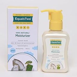EQUALSTWO Baby Moisturizer, 100ml, 100% Natural Coconut based Daily Baby Skin Care Body Lotion for Nourishing Skin, All Skin Types, PH 5.5, Dermatalogically Tested, No Parabens No Sulphates, Pack 1-image-96