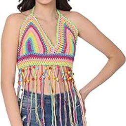 Women's Crochet Multi Color Swim Bikini Bra.-image-99
