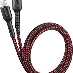 Eveready Nylon Braided Charging Type-C to Lightning Cable, 1.5m Universally Compatible Premium Braided Cable with Data Transfer, USB 2.0 Compatibility, Tangle-Free Flexible Design with Bend Protector-image-32