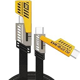 WHIZCRAFT 65W 4 in 1 Cable Yellow and Black 1 Metre Fast Charging Cable High-Speed Power & Data Transfer-image-58