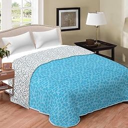 Pure Cotton Lightweight Double Bed Size Ac Dohar/Blanket/Summer Dohar/Duvet/Comforter/AC Dohar/Quilt Home (Design 12, Double Bed 84x88 Inch)-image-72