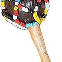 DESCTIDY Handmade Coconut Shell Maracas Indian Folk Musical Instrument with Beads and Handle- Hand Percussion Musical Instruments-Maracas, Shakers & Rattles-22