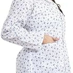 Women's Floral Print Cotton Suncoat/Summer Coat Full Sleeves Plus Size-9
