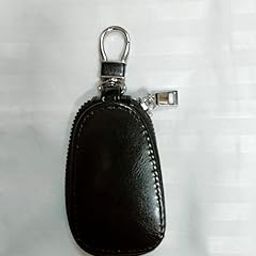 Black Leather Key Holder Pouch with Zipper & Hook | Key Organizer Case for Car/Home/Office Keys-image-10