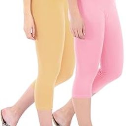 Combo Pack of 2 Skinny Fit 3/4 Capris Leggings for Women Navy Ash-image-59