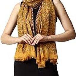 Women's Kashmiri Kani Wool Stole (2J201_Yellow)-image-73