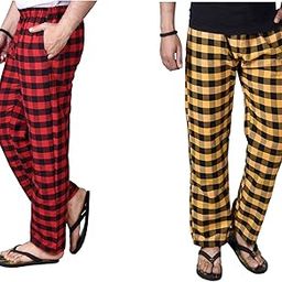 Comfortable and Stylish Cotton Check Pyjama for Men - Stay Cozy All Day Night! Pack of 2, (Free Size, Multicolor LDS11452)-image-35