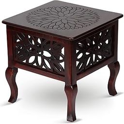 FABULO Wooden End Table | Coffee Table | Side Table | Small Wooden Table for Living Room, Bedroom & Home Decor Small Furniture - Walnut-image-87