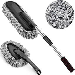 PESOMA 2Pcs Soft Microfiber Duster with Extendable Handle Exterior Scratch Free Car Cleaning Tool, Car Duster Brush for Truck,Pickup,SUV,Motorcycle, Vehicles Cleaning-image-87
