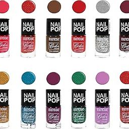 BEAUTYCOAT Nail Pop Colour Trend Nail Polish Set – 12 Vibrant Matte & Glitter Shades | Long Lasting, Quick Dry Formula | 6ml Each-picture-20