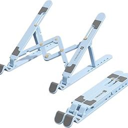 Portronics My Buddy K Lite Foldable Laptop Stand with Adjustable Heights, Anti-Slip Silicone Pads, Collapsible Design, 5 kg Max Weight, ABS Build, Portable & Lightweight Holder Riser(Blue)-20