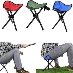 Shrevi Folding Tripod Stool Portable Three Leg Fishing Stool For Outdoor Camping (Multi Color) (Polyester) - 22 Cm, 31 Cm, Multicolor-image-80