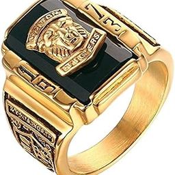 CALANDIS™ Stainless Steel Rhinestone 1973 Tigers Head Carving Signet Ring for Men 9 | Fashion Jewelry-image-82