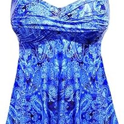 Plus Tankini Tops for Women Only Swimwear Top Bathing Suits Flowy Swimsuit Top-image-32