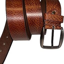 Genuine Leather Belt with Distressed Finish, Vintage Brown, Black Metal Buckle-image-12