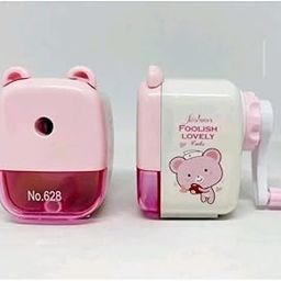 Cute Bear Pencil Sharpener with Dust Collector - Compact & Efficient for Kids and Adults, Durable & Easy to Use, Perfect for School, Office, and Drawing (Pink)-41