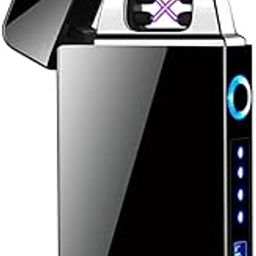 Drumstone 𝟭𝟬 𝗬𝗲𝗮𝗿𝘀 𝗪𝗮𝗿𝗿𝗮𝗻𝘁𝘆 USB Rechargeable Double ARC Plasma Lighter – LED Touch Control, Windproof & Flameless with Battery Level Display-image-95