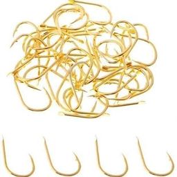 UJEAVETTE 2xGolden Strong Carbon Steel Sharp Bend Fishing Hooks with Barbs 13mm x 5.5mm- Sporting Goods- Fishing- Terminal Tackle- Hooks-image-20