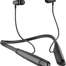 MOCANIO New Y10 Cross-Border Neck Hanging Bluetooth Headset with Large Battery and Digital Display Sports Game Neck Hanging Bluetooth Headset Black-22