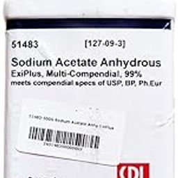SRL Sodium Acetate Anhydrous ExiPlus, Multi-Compendial, 99%, 500GM Powder, CAS: 127-09-3, Molecular Formula: C2H3NaO2, Storage: Room Temperature, Shelf Life: 60 Months-22