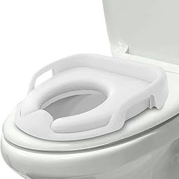 Tony Stark Portable Baby Potty Seat for Kids 1-3 Years Cushioned Potty Training Toilet Seat for Kids Boys and Girls Non-Slip Potty Sitting Ring with Handles Fits Round & Oval Western Toilet - White-image-42