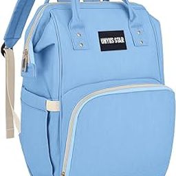 Unyks Star Diaper Bag for Mothers for Travel/Diaper Bags for Mom with Multi Compartments, Insulated Bottle Pockets, Waterproof, Ultra soft Oxford fabric, 24lt capacity - Sky Blue-10