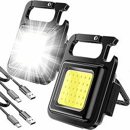 Swanlake Keychain Mini Flashlight, 800 Lumens Rechargeable Pocket Light, 4 Modes, Magnetic Base, USB Charging, Black-18