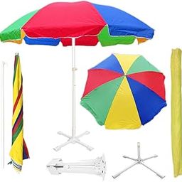 RAINPOPSON Garden Umbrella Outdoor Big Size with Stand 7ft Multicolor Color Big Size Outdoor Waterproof & Sun UV Protaction Umbrella Heavy Duty Cloth Patio Garden Outdoor Umbrella (7ft) (Multicolor)-1