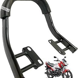 Dhe Best Bike Heavy Metal Bike Rear Seat Handle Backrest with PU Rubber (Black) Compatible with Hero Splendor iSmart-24