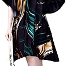 Silk Sutra Women's Ethnic Wear Multicolor Knee-Length Nightgown by Silk Sutra – V-Neck, Silk Blend, Free Size (STC-KURTI-KAFTAN-173)-33