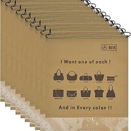 Women handbag covers storage bag dust cover LARGE Size (Set of 10 Pcs) 18X22 Inch, Beige bags with Plastic Clear Window-image-54