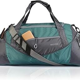 Polyester Duffle Bag 50 Cm Imported Multi Purpose Travel with Dry Pockets | Lightweight, Waterproof Carry Backpack Solo Trip Luggage | Turquoise & Grey Bags - Men & Women | Zipper Lock-image-55