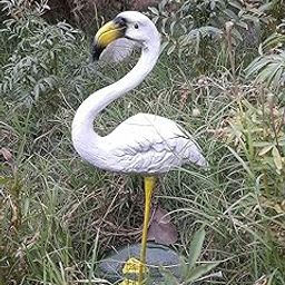 White Flamingo Garden Decor 16 Inch Small Flamingo Statue for Yard and Patio-image-16