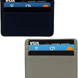 stealodeal Blue & Grey Slim Leather ATM/Credit/Debit for Men/Women 4 Slots Card Holder-picture-35
