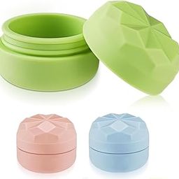 PNIKEL 3pcs Silicone Cream Jars for Travel 20ml Cream Dispenser Refill Travel Bottles for Toiletries, Leakproof Small Travel Containers for Face Body Hand Cream, Shampoo, Powder-25