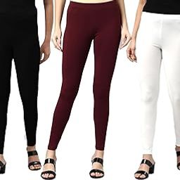 Cotton Lycra Skinny Fit Ankle Length Leggings Combo for Women (Pack of 3) (Sizes: S to 2XL)-image-68