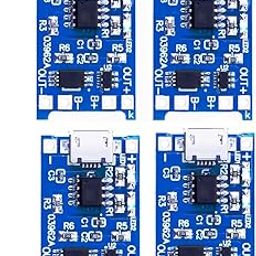 TP4056 / TP 4056/TPA4056 Micro USB BMS KIT/Module with Over Charge & Discharge Protection for 18650 3.7v Lipo,Lithium Ion Cell Charging for Electronics, Computer, Automotive. (Pack of 4)-28