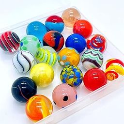 20 Vintage Marbles Bulk for Kids Ages 4-12 - Hobbyist Marble Run Track Game Toy (16mm) (20pcs)-image-3